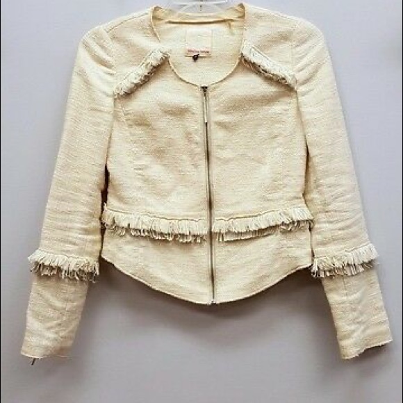 NWOT Rebecca Taylor Tweed Fringe Jacket - Picture 9 of 11